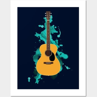 Concert Style Acoustic Guitar Natural Finish Posters and Art